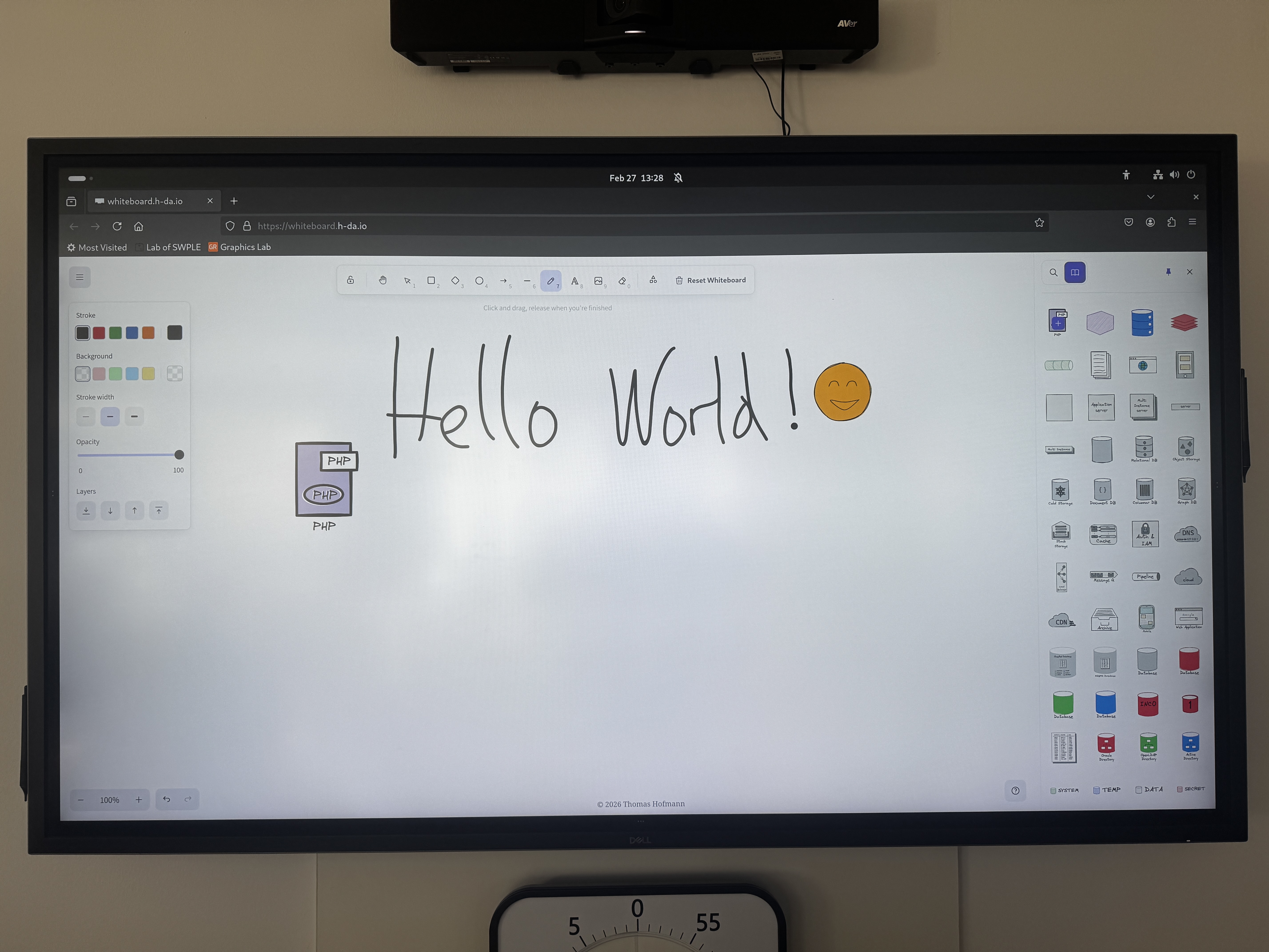 Whiteboard-Oberfläche